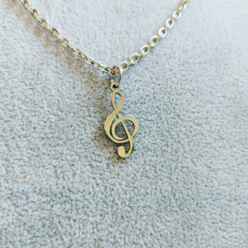 Ogrlica od nehrđajućeg čelika - violinski ključ - nakit