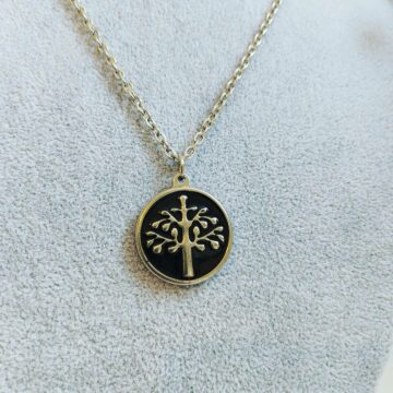 Ogrlice od nehrđajućeg čelika - drvo života - crno - nakit